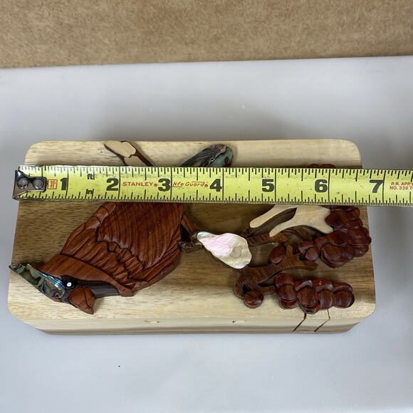 Carver Dan's Wood Puzzle Gift Box with Cardinal & Mother of Pearl Keepsake - Picture 12 of 13